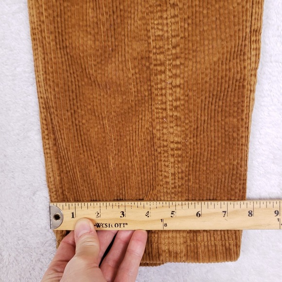 Arizona Cargo Pants 3 High Waisted Wide Leg Tan Corduroy Utility Retro Skater - Picture 6 of 9